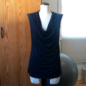 Express Deep Drape Black Tunic
